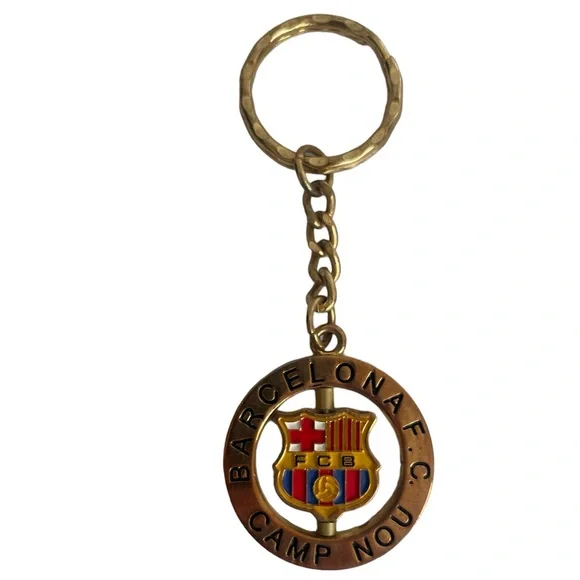 記念グッズ FC Barcelona Camp Nou Grass Keychain Fc Barcelona | Accessories | Fc Barcelona Crest Spinner Camp Nou